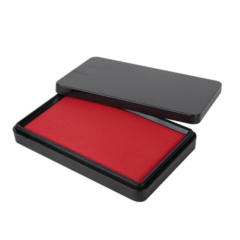 得力 印台印泥办公印台长方形印台 橡皮章印泥 财务专用印油 红色印台 9896