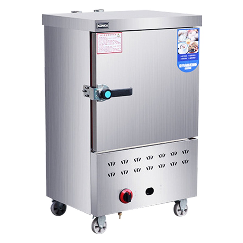 康佳(KONKA)KR-G60电蒸箱蒸饭柜 商用蒸箱6盘不锈钢燃气款蒸饭车蒸车大容量全自动食堂蒸饭机天然气/液化气