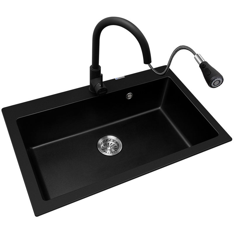 意大利意狄讴厨房石英石水槽洗菜盆洗碗池7076SY单槽加大台下套餐