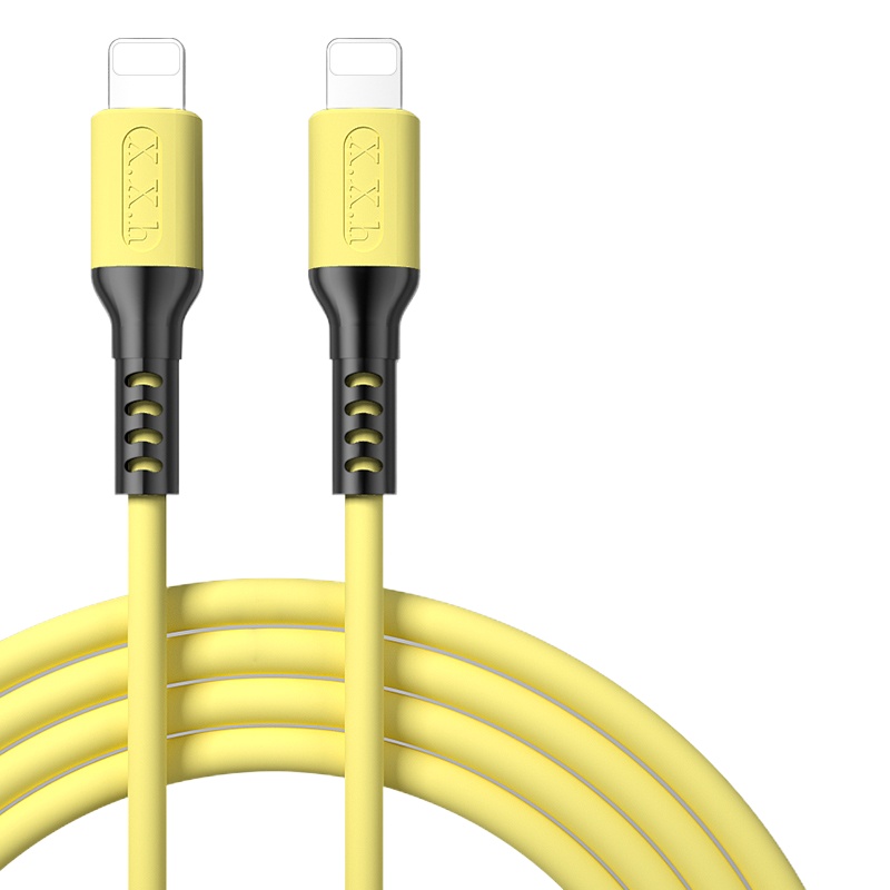 火豹iPhone数据线苹果11充电线pro手机7p快充6s 新款两条装1.8米[黄黄]升级三重加固耐用提升300