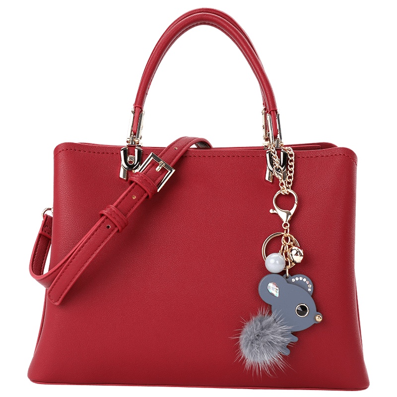 dubaolu/都宝路【配萌鼠挂饰】新款时尚大容量水桶包百搭单肩包斜挎包女包