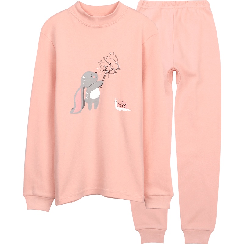 红豆儿童内衣套装女童中领纯棉内衣两件套全棉保暖内衣秋衣秋裤套装