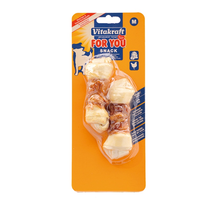 卫塔卡夫宠物狗零食犬用鸡肉卷皮结骨鸡胸肉干牛皮卷2支装