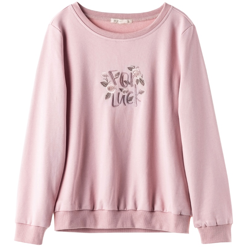 芊艺韩版原宿风刺绣长袖卫衣女秋装2019新款显瘦圆领套头上衣10616