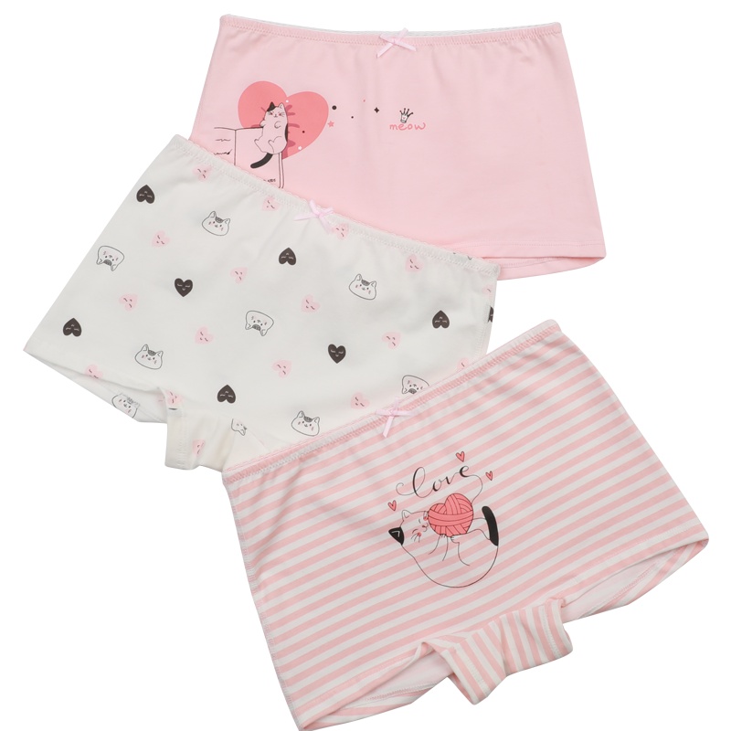 红豆2020年新款女童抑菌棉质A类三条装平角内裤女童柔软内裤