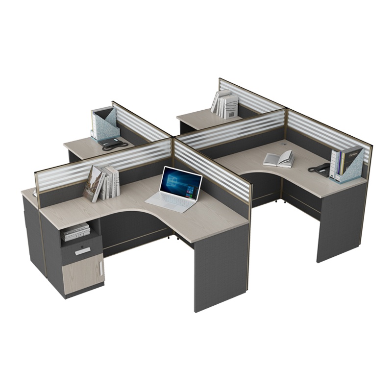 匡大 简约现代板式屏风办公桌2.4米四人卡位职员办公桌KD-16L2009