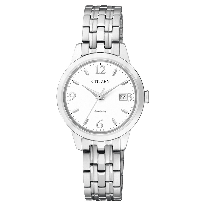 西铁城(CITIZEN)手表女日本光动能不锈钢表带折叠扣情侣表商务时尚简约百搭女腕表 EW2230-56A