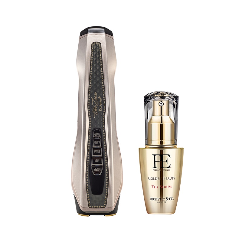 Dr.Arrivo宙斯五代-plus美容仪(金色镶钻+40ml黄金精华液) 24K导头美容仪家用脸部提拉紧致