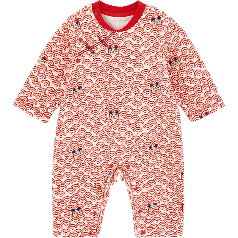 英氏婴儿连体衣宝宝保暖新年装爬服哈衣 2020秋冬新款10095518