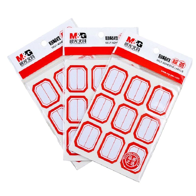 (HD)晨光(M&G) YT-11 9枚X10张/包 10包装 自粘性标签 口曲纸 (计价单位:包) 红