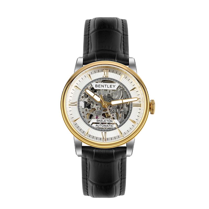 BENTLEY宾利 BL-1797 全镂空自动机械腕表 钢壳+真皮表带