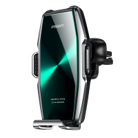 品胜车载无线充电器大功率车载手机支架适用iPhone13出风口夹/可伸缩支架/导航支架苹果安卓通用 [红色]