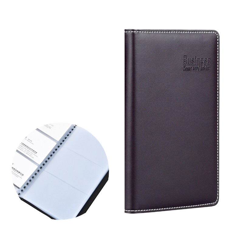 得力5792名片册(棕)大容量名片册 办公名片夹