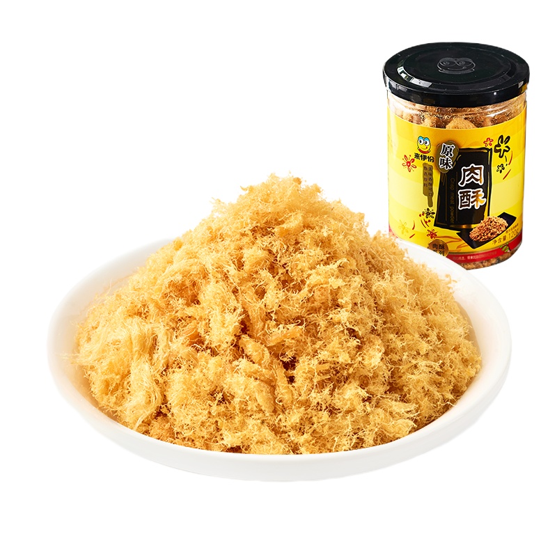 来伊份 原味罐装肉酥120g/罐 营养儿童烘焙零食肉松肉酥寿司用即食 苏宁超市自营零食