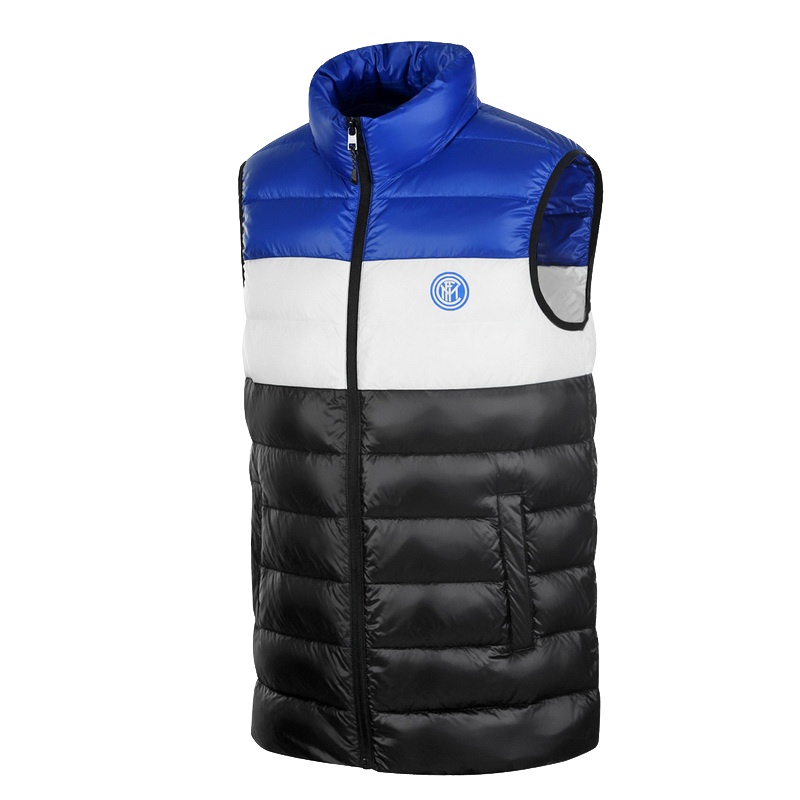 国际米兰俱乐部Inter Milan 官方新品户外拼色羽绒服运动跑步健身马甲男女短款轻薄防风保暖立领背心外套