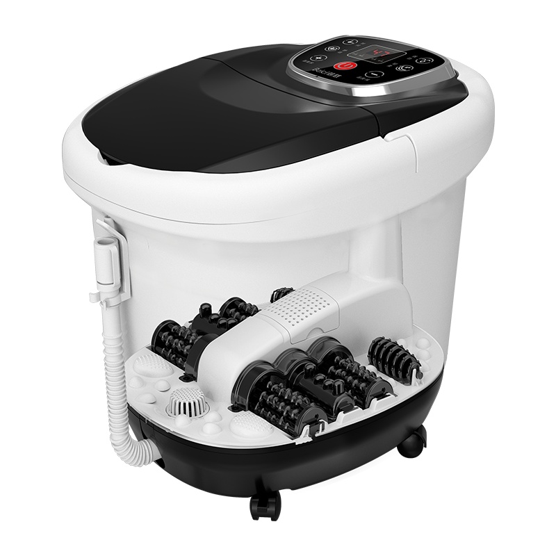 蓓慈(beici)足浴器BZ7031 智能恒温温度设定电动滚轮指压按摩数码面板环保PP材质黑白款足浴盆泡脚桶