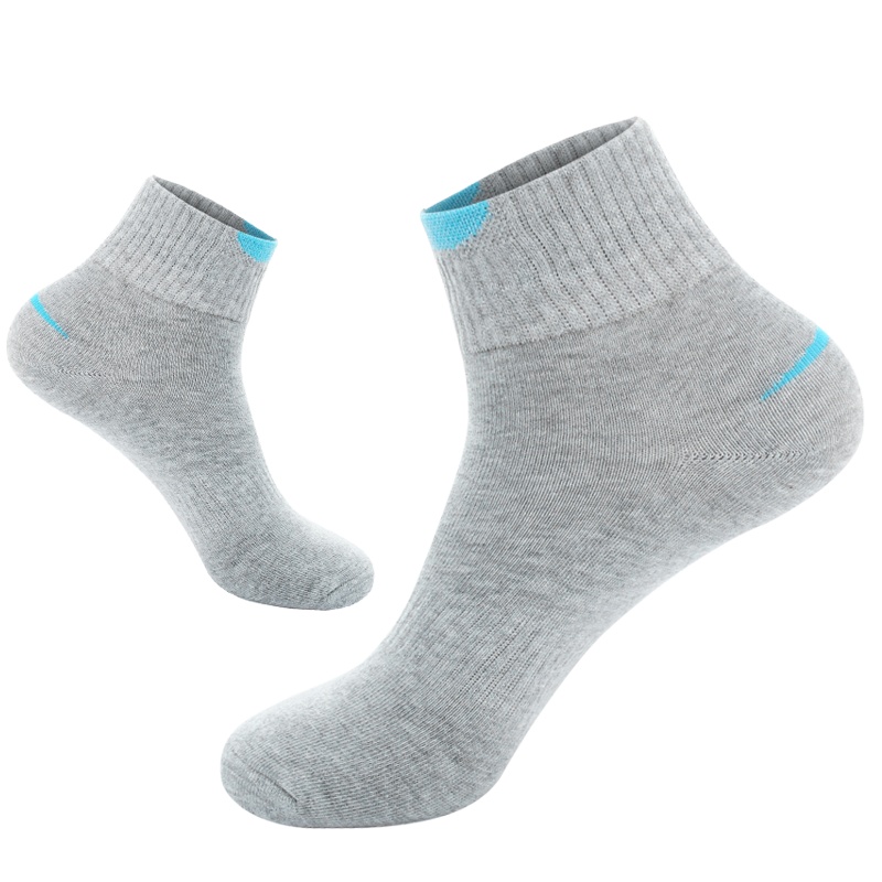 洛恋袜子男中筒纯棉男祙运动长筒袜中大童秋冬季防臭加绒灰色加厚4/5双装