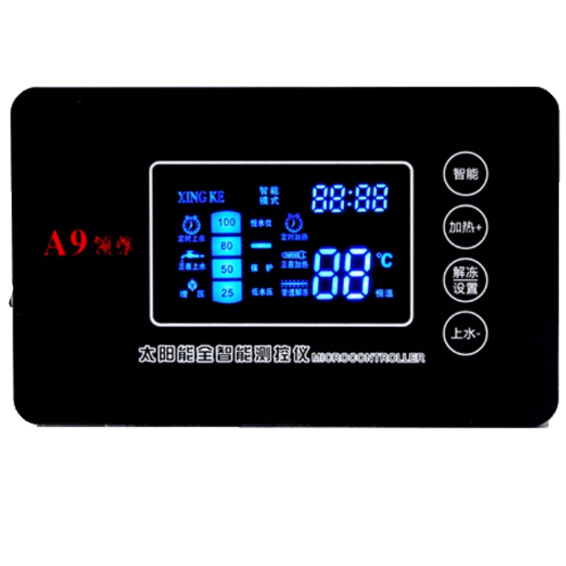 汐岩太阳能热水器控制器全自动上水仪表配件水温水位仪显示器通用型 A9主机+4芯短线传感器