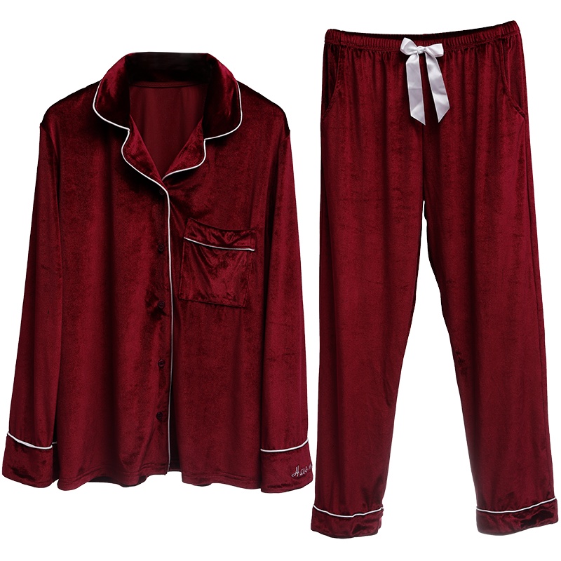 歌瑞尔时尚舒适两件套情侣睡衣秋季男女士休闲长袖家居服19135HL