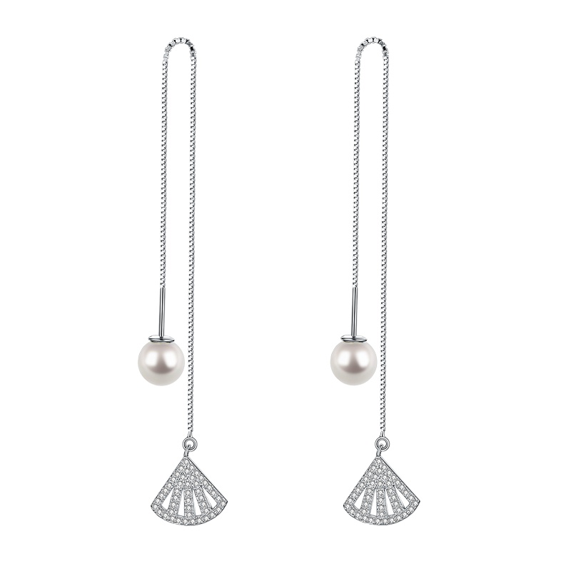 阿菲娜AFFINER 风中摇曳 创意扇形珍珠耳线耳饰AFE2038