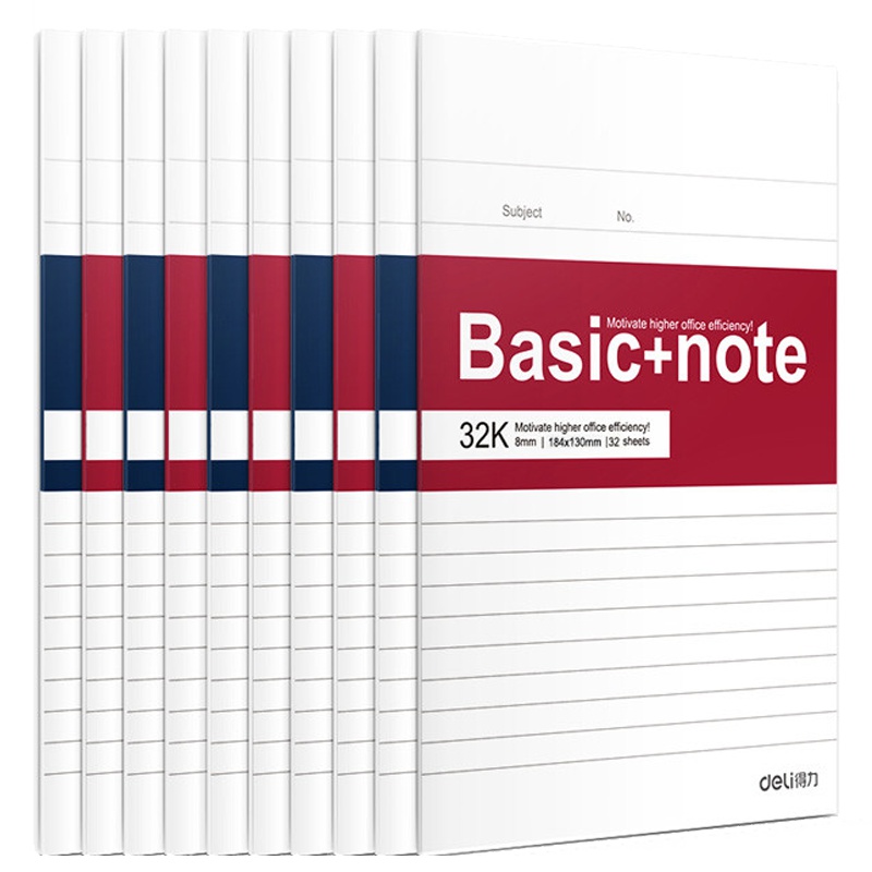 得力(deli)7956-32k/32页无线装订本10本装 笔记本本子 记事本 软抄本 日记本 手帐本 记录本 软面抄