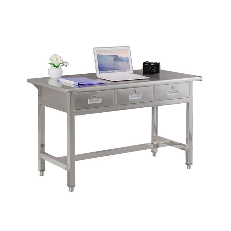 臻远不锈钢工作台操作台三斗方桌201材质1.6米