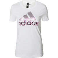 ADIDAS阿迪达斯 2019夏季新款 女子金属色logo休闲T恤 运动健身时尚短袖 DV3033