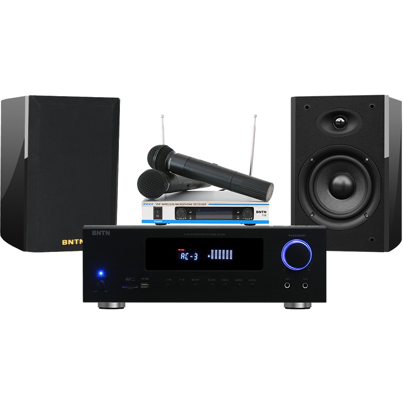 奔腾(BNTN)家庭KTV音响套装家用卡包功放卡拉OK无线U段话筒麦克风客厅小型唱歌k歌会议室演出8200配豪庭音箱