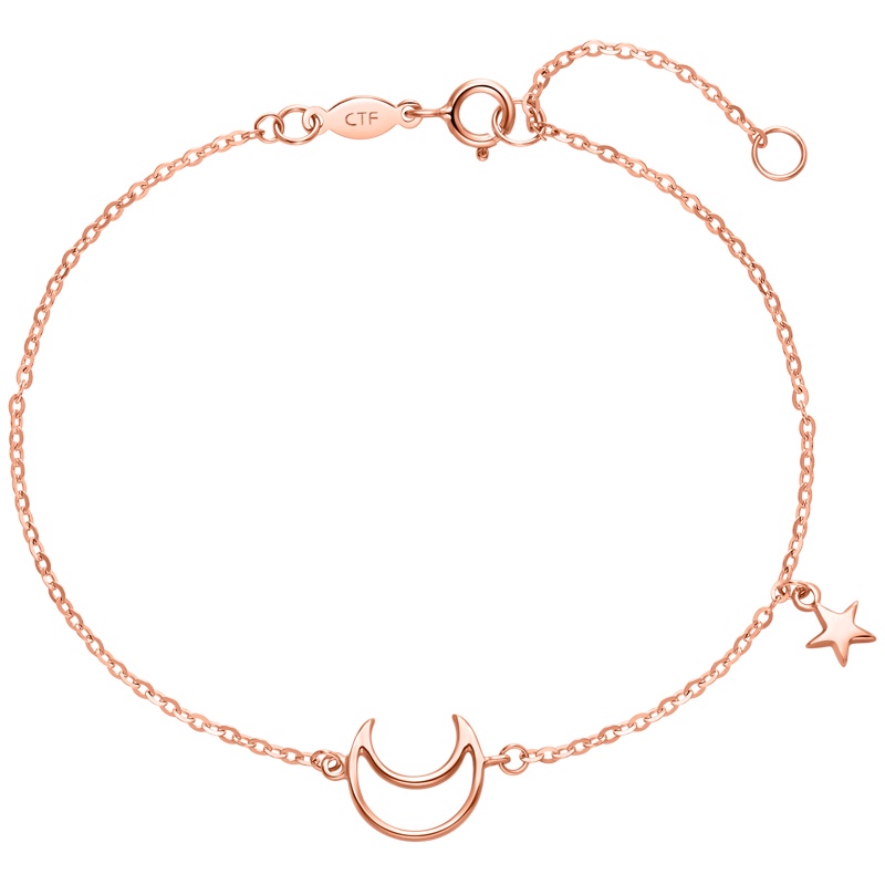 周大福Y时代女神系列拥抱星星月亮18K金手链甄品E124594