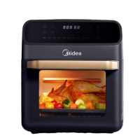 美的(Midea)空气炸锅 12L容量家用 无油低脂不粘易清洗 可视电炸电烤锅 KZ120Q7-400H(黑灰色)