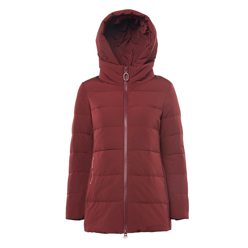 千仞岗(CHERICOM) 冬季中老年女羽绒服短款可脱卸帽妈妈装外套