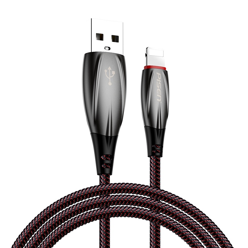 品胜苹果数据线快充1.8米iPhone12/11ProMax/Xs/XR/6s/7/8p/ipad手机灯显编织充电线器