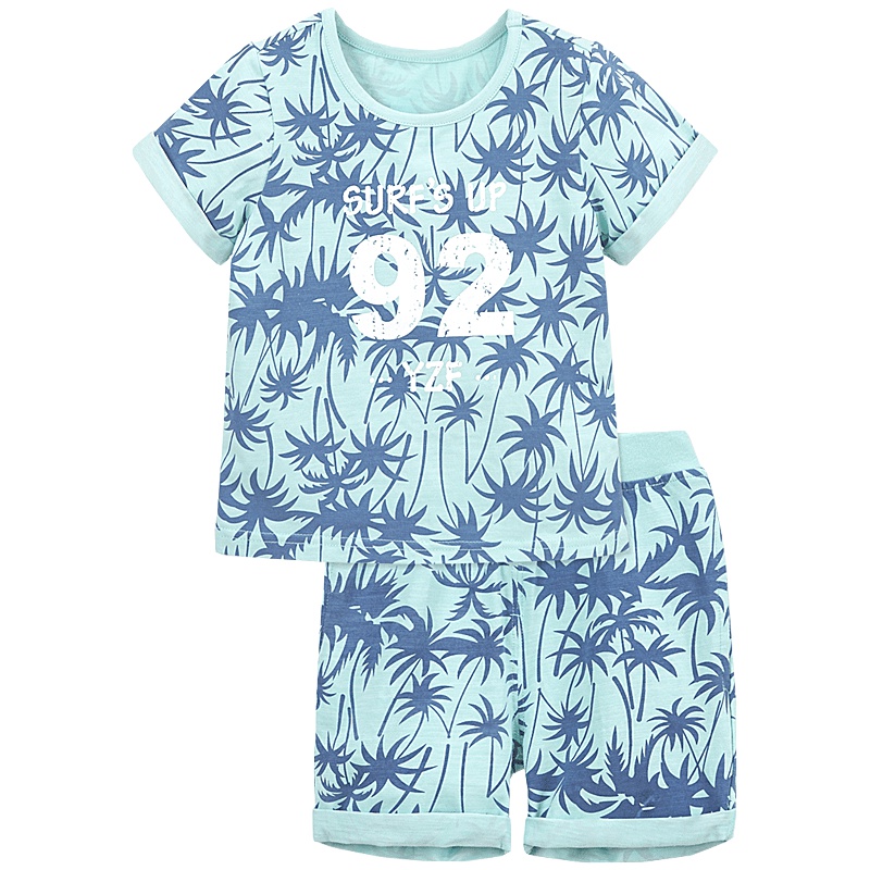 婴姿坊男宝宝夏季短袖圆领两件套 男童休闲套装 1-5岁