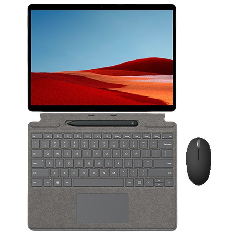 [原装亮铂金键盘+笔+鼠标]微软(Microsoft)Surface ProX SQ2增强版 13英寸二合一平板电脑笔记本高色域4G LTE版 典雅黑/亮铂金 16G+256G