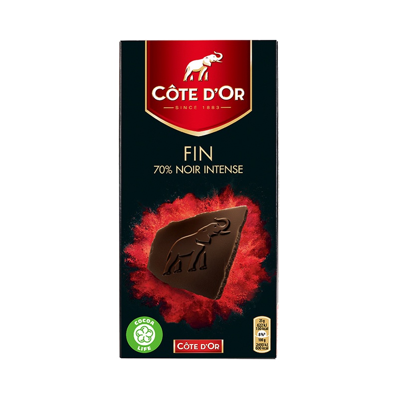 亿滋克特多金象COTEDOR 70%可可黑巧克力100g/盒
