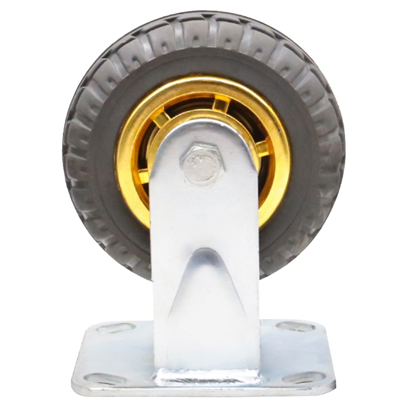 海斯迪克 HK534 高弹力静音脚轮转向轮 工业重型平板车手推车轮橡胶万向轮子 5寸定向脚轮