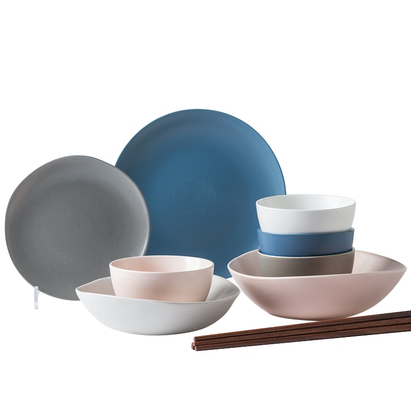 亿嘉IJARL 北欧简约家用陶瓷碗盘筷餐具套装碗碟乔迁送礼 巴克12件套