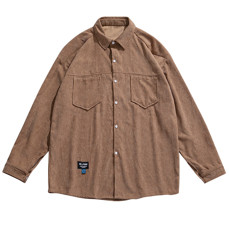 【直营】木林森(MULINSEN)秋灯芯绒衬衫男宽松长袖衬衣外套户外休闲衣