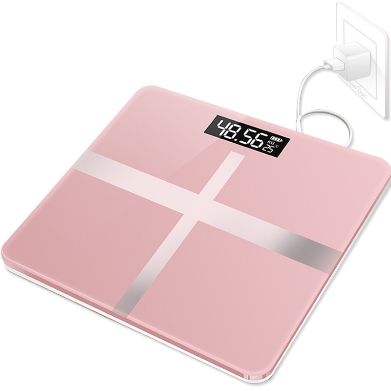 安尚USB充电电子秤智能体重秤男女生成人孩子宝宝家用大秤面电子称体重称人体秤成人体重计温度显示称重仪器减肥用秤身秤健康秤