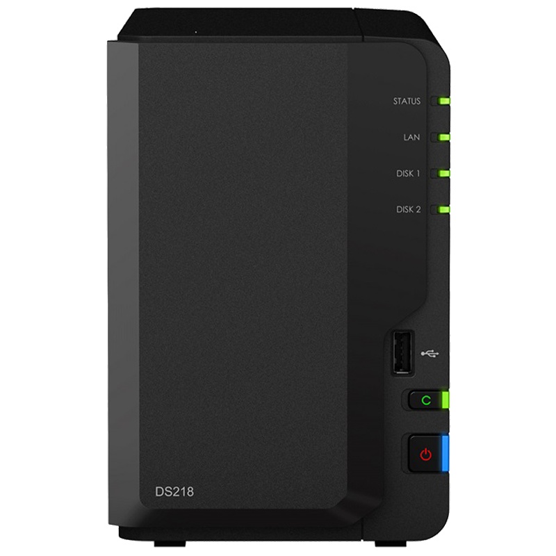 群晖(Synology)DS218 2盘位四核心NAS网络存储服务器(无内置SATA硬盘)不规则体支持NAS盘企业盘