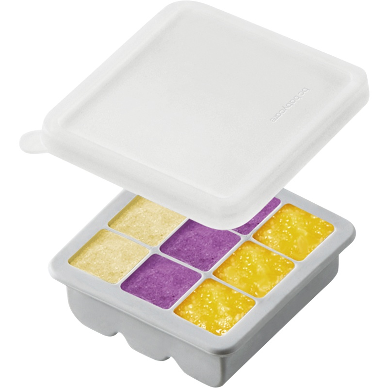 babycare婴儿硅胶辅食盒 分格冷冻冷藏保鲜储存便携宝宝辅食分装安伯灰