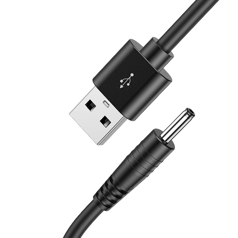 火豹圆孔台灯充电线3.5mm圆头foreo露娜洁面仪luna mini2洗脸仪通用usb转dc 5v 经典黑[手机数据线