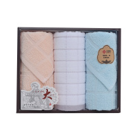 洁丽雅 全棉佳品-4面巾3条装 DX0661 3条面巾棉桃/巾耕细作礼盒装(单位:盒)