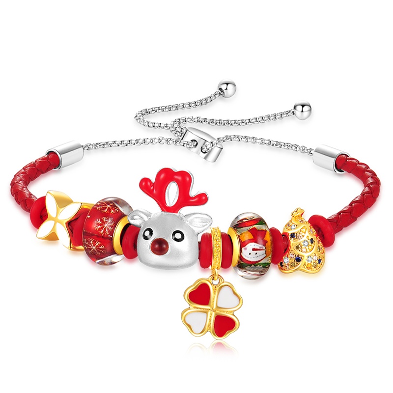 蒂蔻 圣诞节礼物送女友苹果手链首饰平安夜圣诞麋鹿手链生日礼物女生送老婆女友朋友女朋友爱人抖音同款