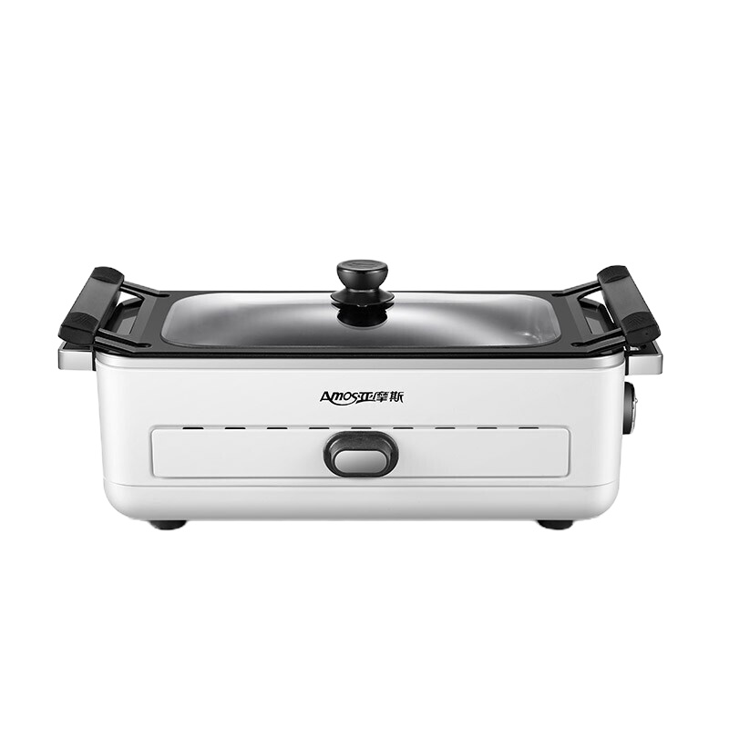 亚摩斯(AMOS)电烤炉烤肉盘烤串机铁板烧无烟不粘烧烤炉网红韩式烤肉锅AS-KL08A