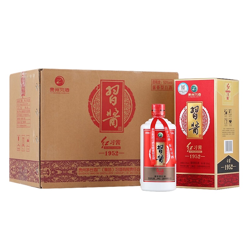 茅台集团 习酒 红习酱1952 53度 500ml*6 整箱装 酱香型高度白酒