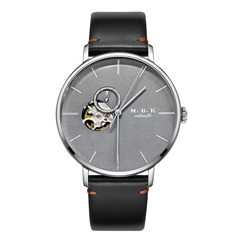 M.B.K欧美品牌手表男士全自动机械表 男表轻奢防水纤薄表简约时尚镂空潮流英伦风编织网带1007G-8