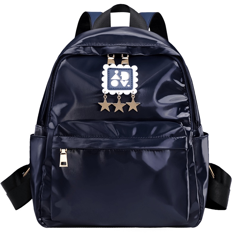 第九城（V.NINE） 双肩包女士时尚休闲大容量星星挂饰百搭减龄背包