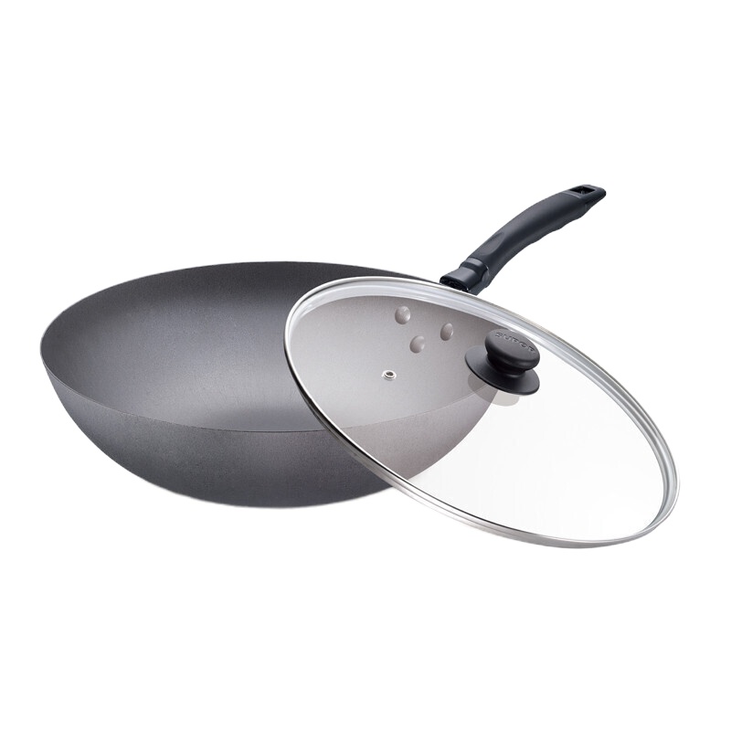 苏泊尔(SUPOR) 精铸铁锅玻璃盖 32CM炒锅 FC32Q1新