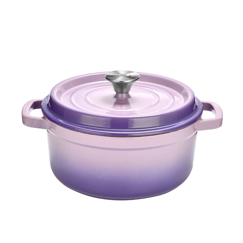 南极人珐琅铸铁锅24cm莫兰迪紫NJR-FL002-Z